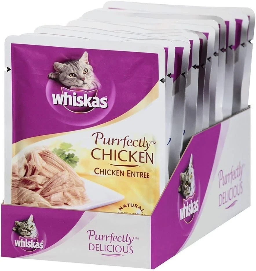 Whiskas Purrfectly Chicken Wet Cat Food Chicken Entree Flavor 3 Ounces (24 Count