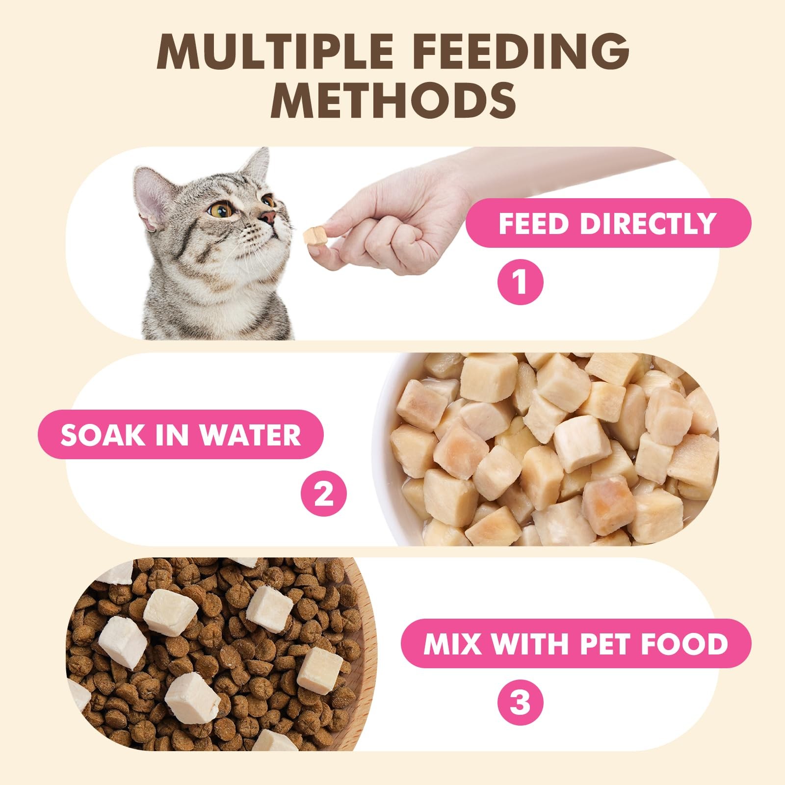 Freeze Dried Dog & Cat Treats – Single Ingredient Chicken Breast, High Protei…