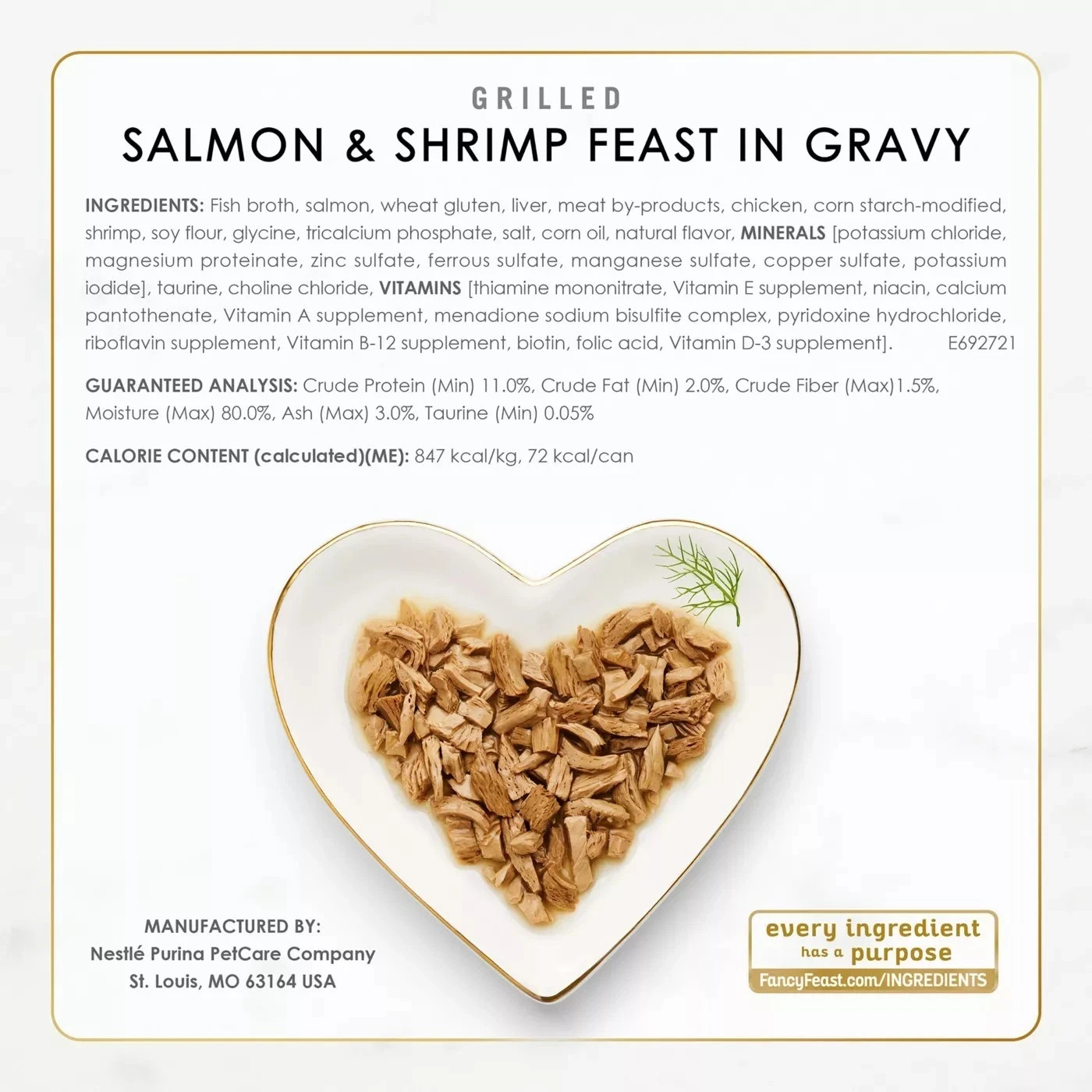 Fancy Feast All Life Stages Cat Wet Food – Grilled, Seafood, Variety Pack, 60 CT