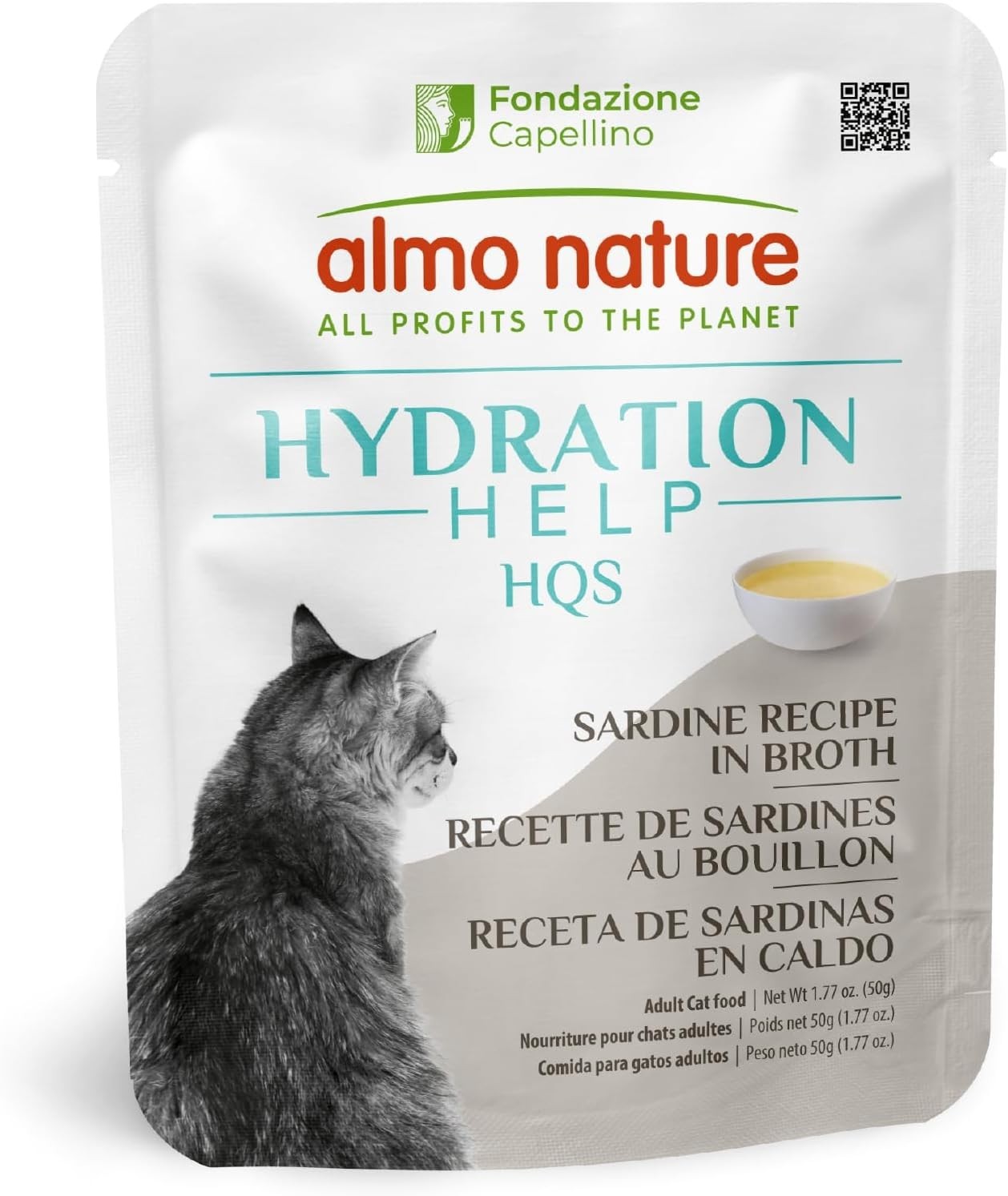 HQS Hydration Help – Wet Cat Food – Sardines Broth with Sardines, Flake and B…