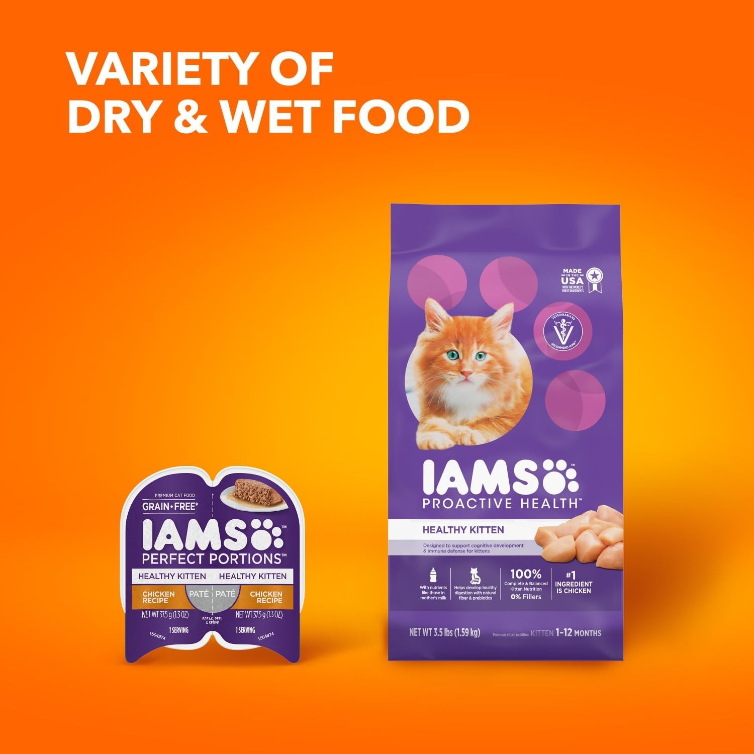 IAMS Proactive Health Healthy Kitten Dry Cat 7 Pound (Pack of 1), Chicken