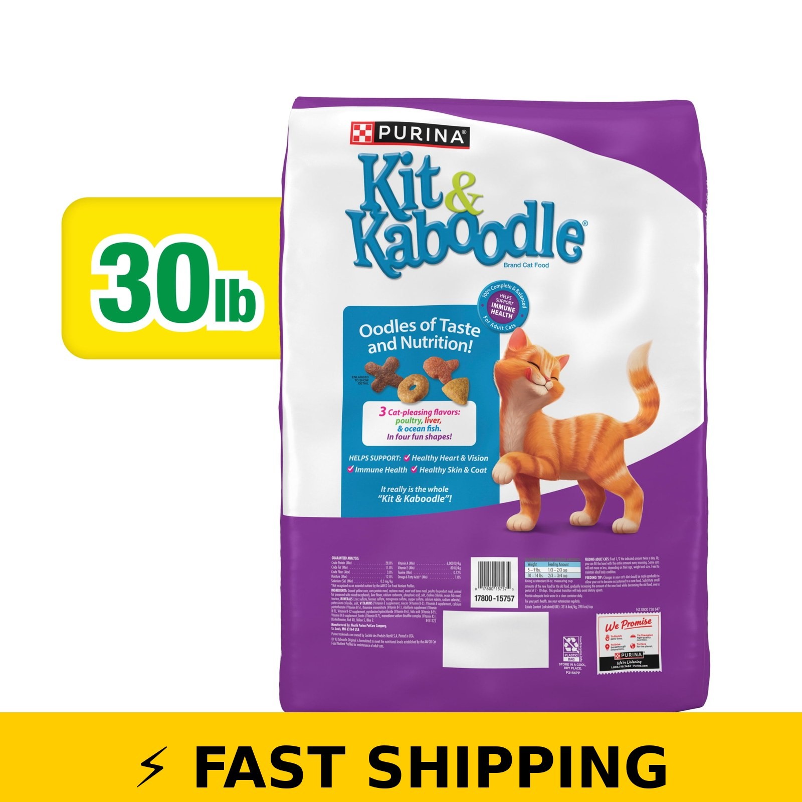 Purina Kit & Kaboodle Original Cat Food, 30 lb Bag