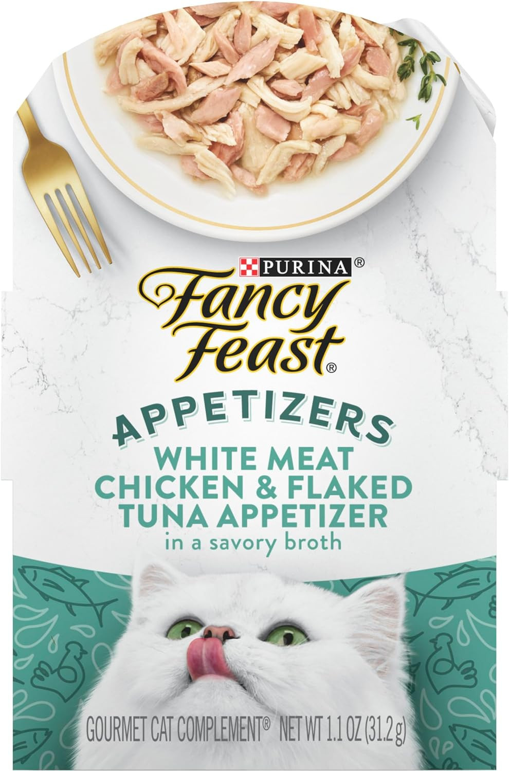 Fancy Feast Appetizers Grain Free Wet Cat Food Chicken Tuna 1.1oz Pack of 10