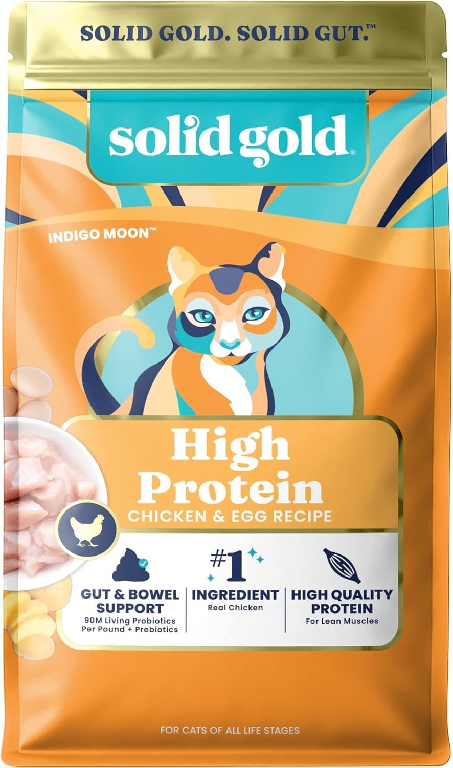 Solid Gold High Protein Dry Cat Food – Grain Free & 12 Pound, Chicken & Egg