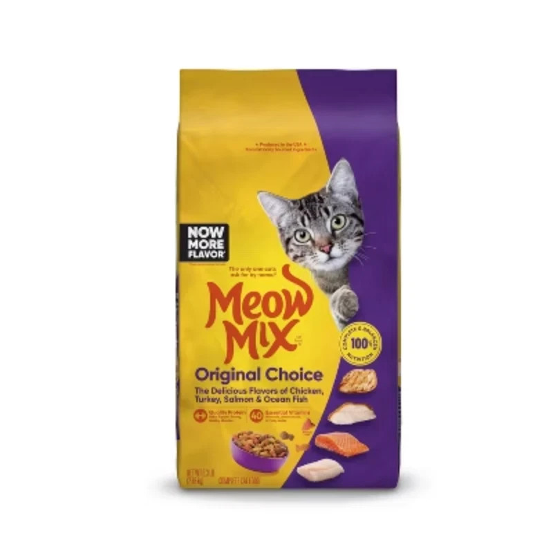 Meow Mix Chicken, Turkey, Salmon & Ocean Fish Adult Dry Cat Food.