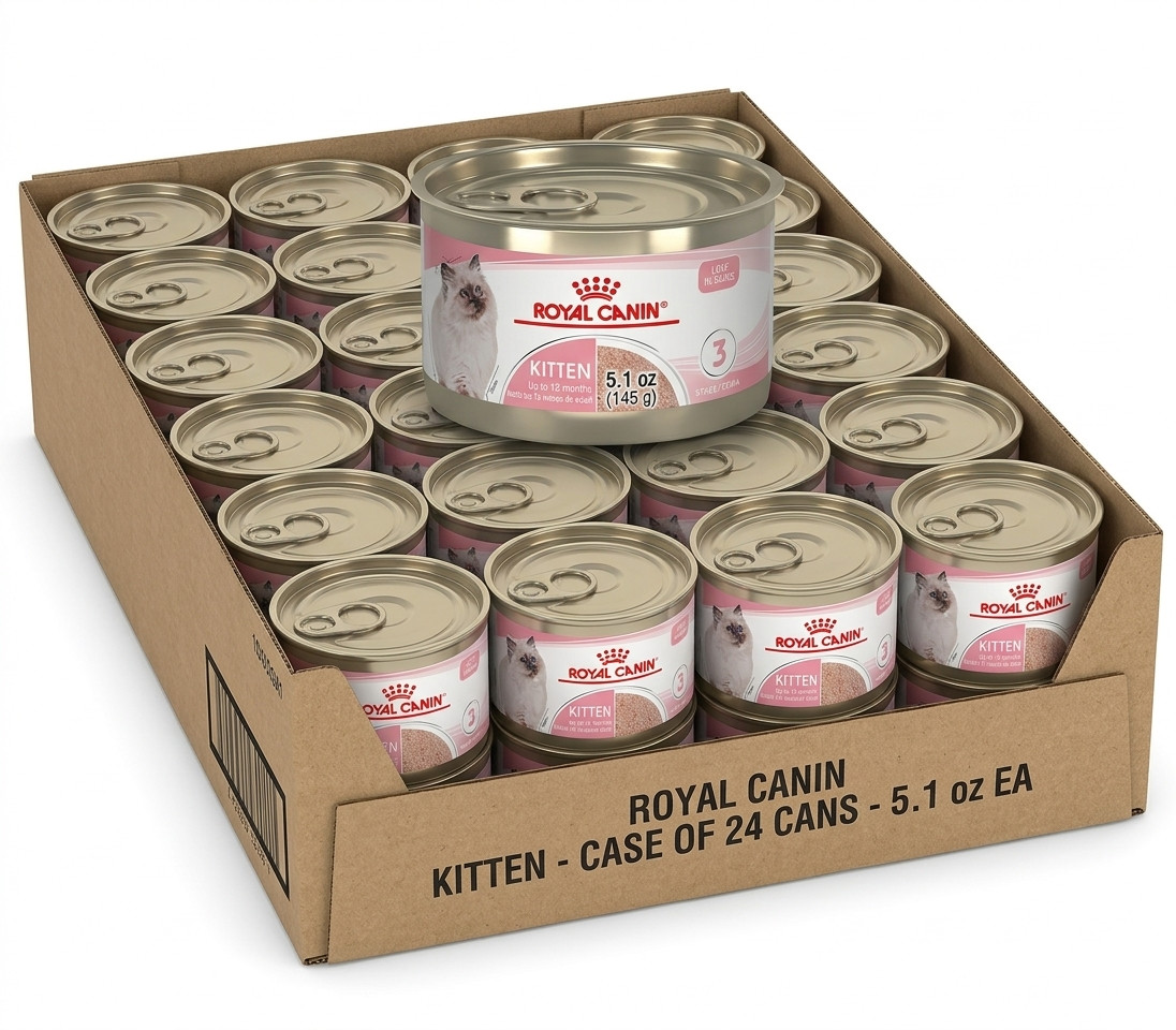 2 Pack Royal Canin Kitten Loaf in Sauce Wet Cat Food 5.1 oz Case of 24 Cans