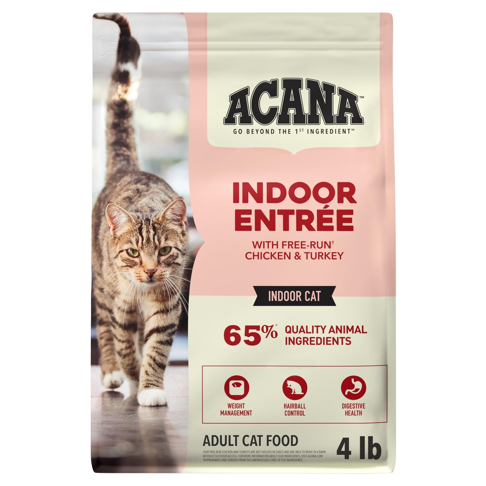 Dry Cat Food for Indoor Cats Indoor Entrée Chicken Turkey Whole Herring and R…