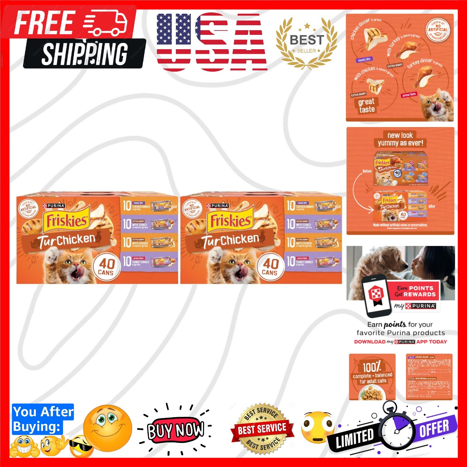 Purina Wet Cat Food Gravy Variety Pack, TurChicken Extra Gravy Chunky, Meaty …