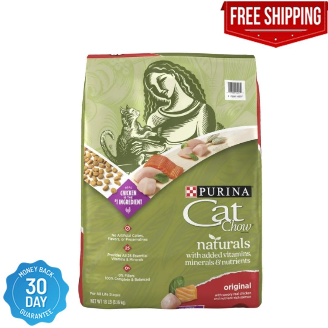 Purina Naturals, Dry Cat Food, Chicken & Salmon, 18 Lb Bag