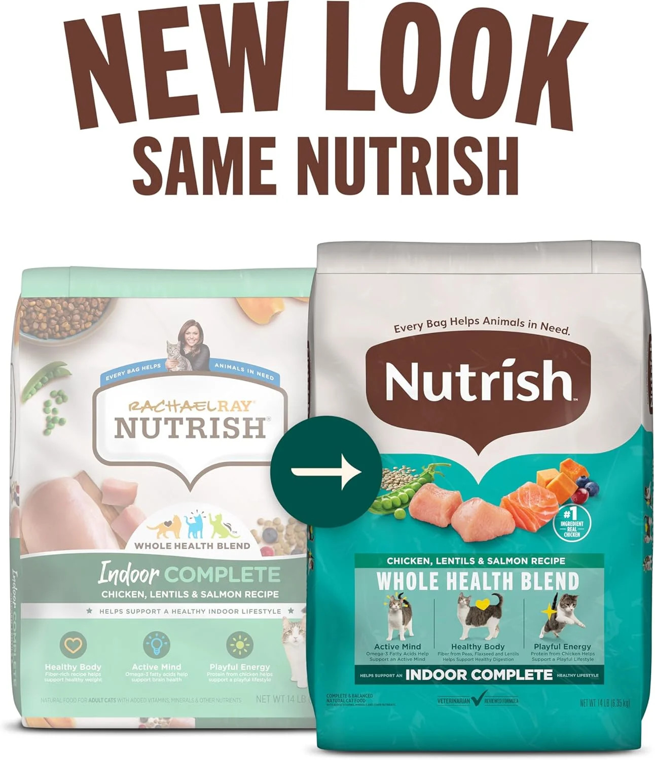 Nutrish Indoor Complete Chicken, Lentils & Salmon Recipe Dry Cat Food, 6 lb. Bag