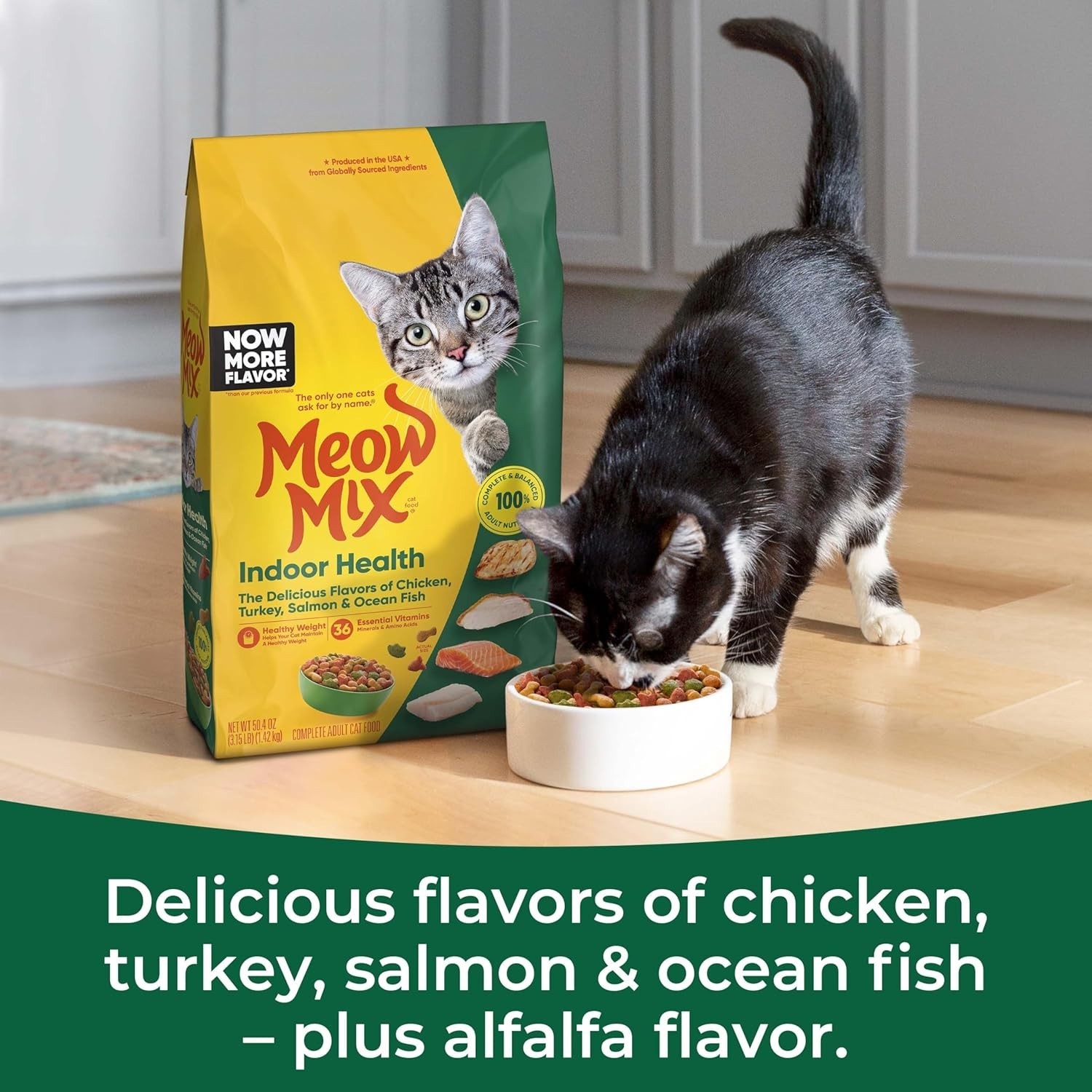 Meow Mix Indoor Health Dry Cat Food, 3.15 Pound Bag Exp 04/2027