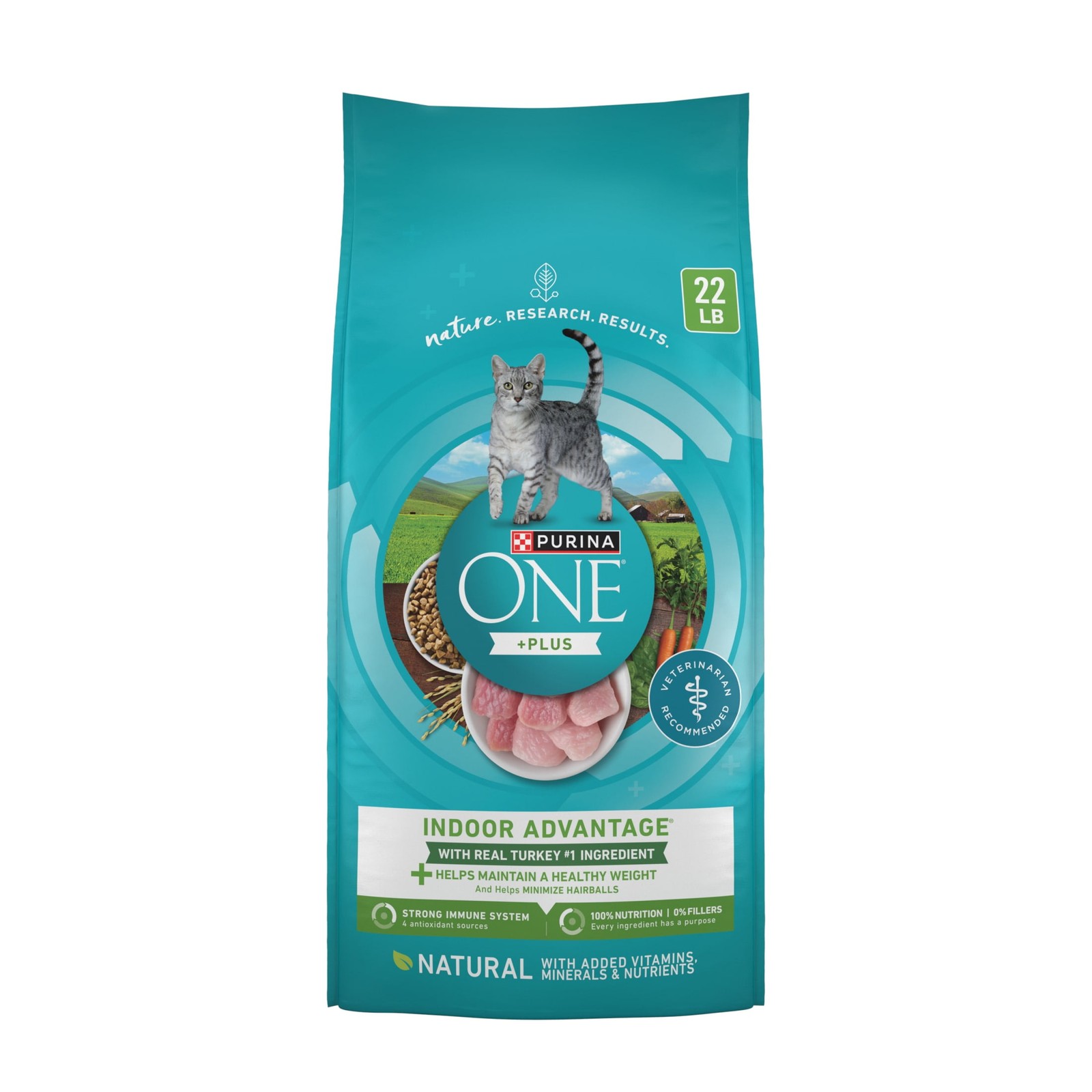 3.5 lb Bag Plus Indoor Advantage Dry Cat Food Turkey Blend Complete Nutrition