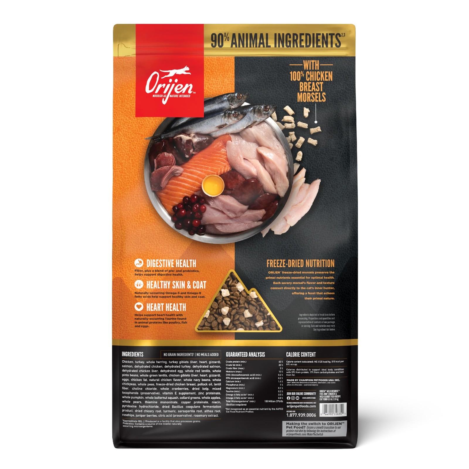 ORIJEN Wild Reserve Dry Cat Food Free-Run Chicken & 6.5 Pound (Pack of 1)