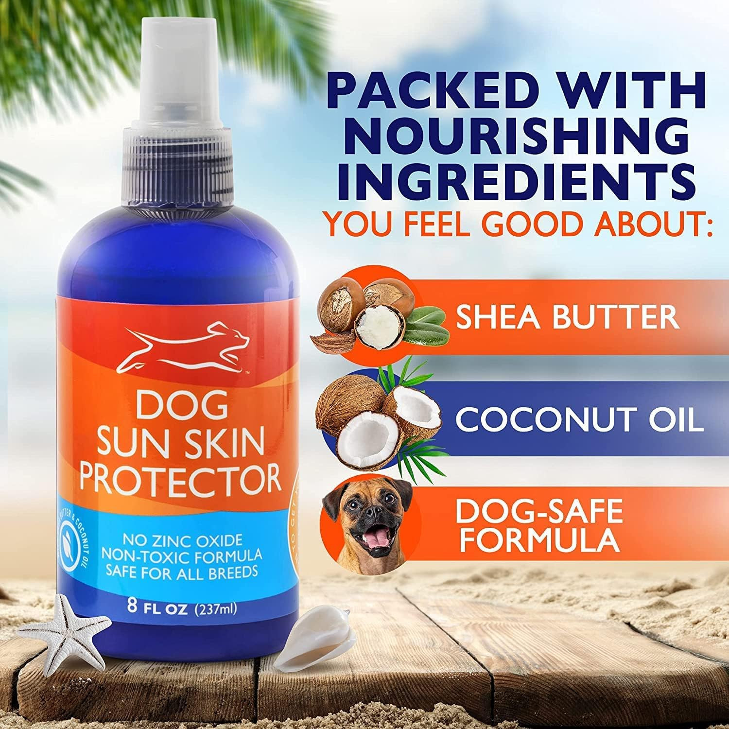 EBPP Dog Sunscreen Sun Skin Protector Spray 8 Fl Oz – Safe for All Breeds with N