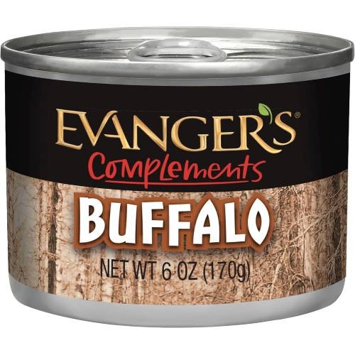 Evanger’s Complements Grain Free Buffalo Dog & Cat Food Topper 6 oz. Pack of 24