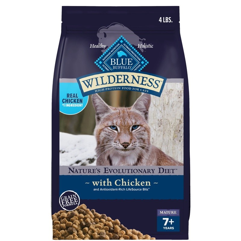 Grain Free High Protein Dry Cat Food Senior Chicken Recipe Omega Fatty Acids New