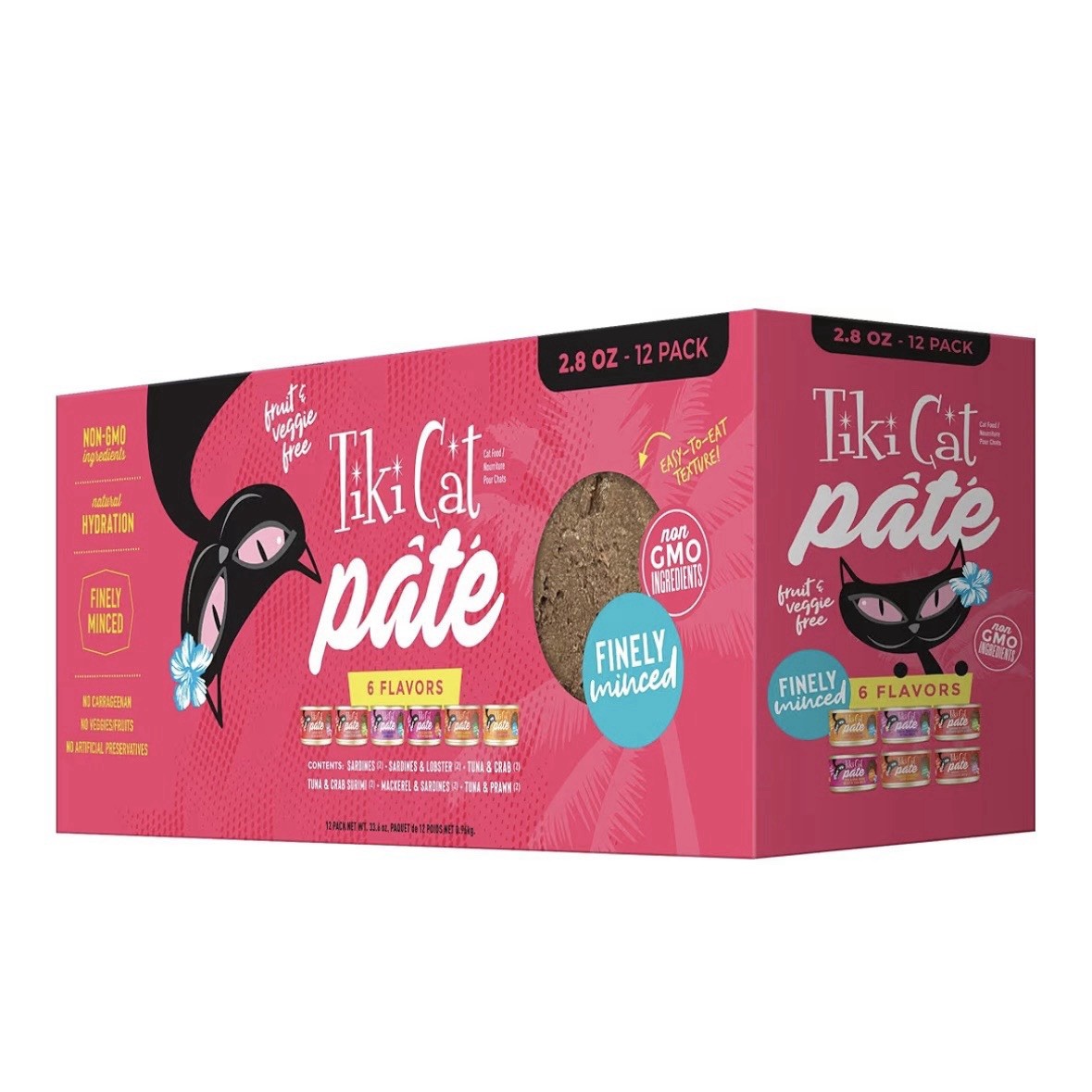 Tiki Cat Grill Pate Variety Pack, 12 Cans, High Protein Wet Cat Food USA
