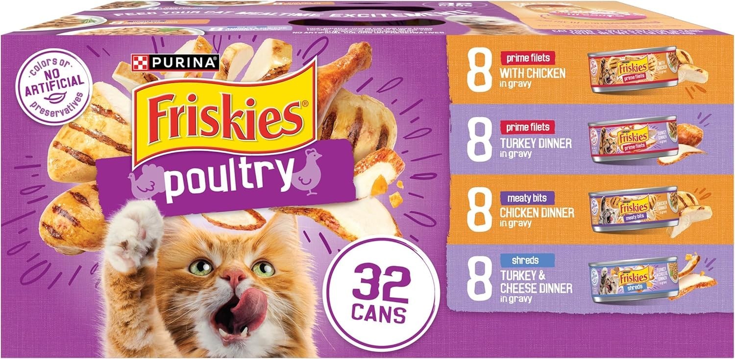 Purina Friskies Gravy Wet Cat Food Variety (Pack of 32) 5.5 oz