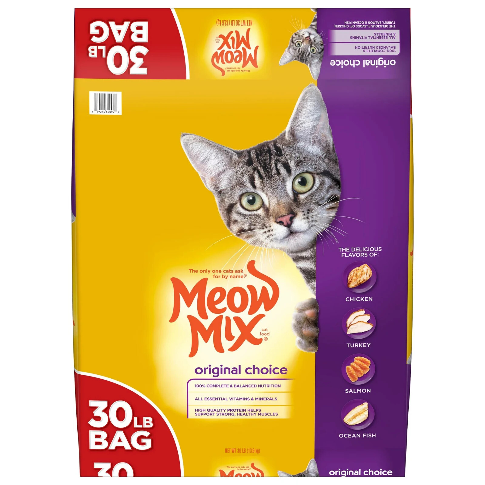 Meow Mix Original Choice Chicken, Turkey and Fish Dry Cat Food, 30 Pounds 2 Pack
