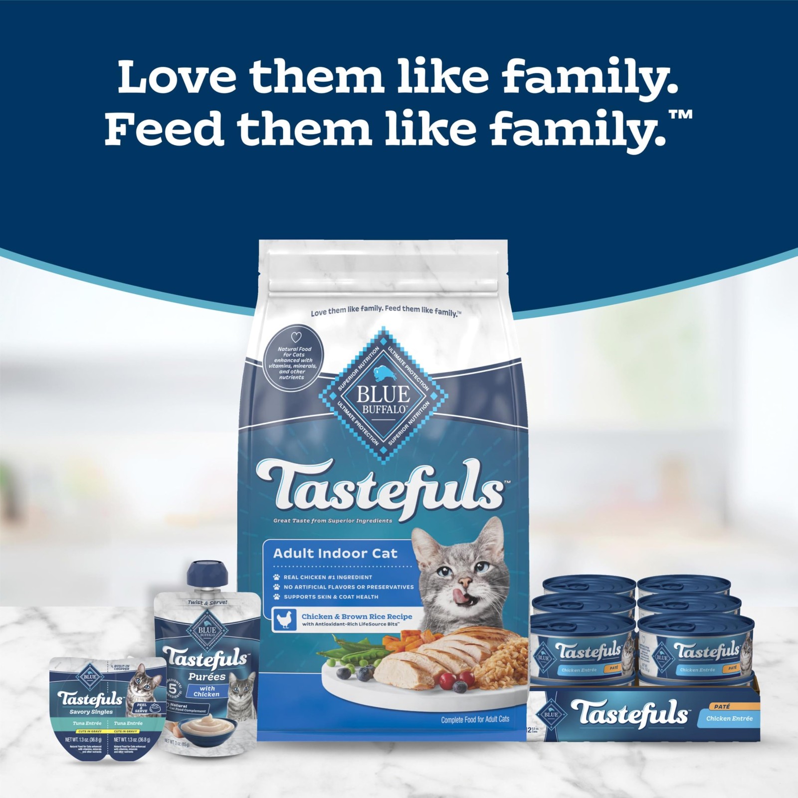 Blue Buffalo Tastefuls 1 Count (Pack of 12), Tuna, Chicken, Fish & Shrimp