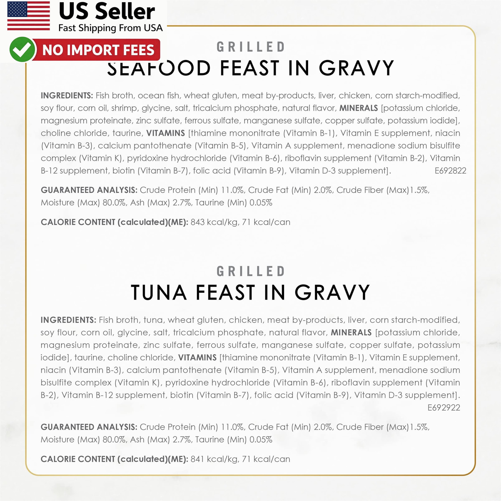 Purina Fancy Feast Grilled Seafood Collection Wet Cat Food Variety 24 Pack USA