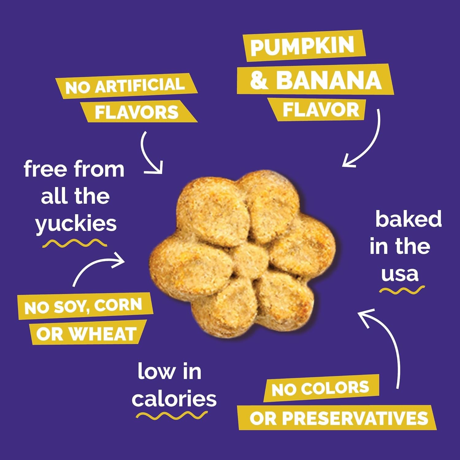 Fruitables Baked Dog Treats Variety Pack of 8 (Pumpkin & Apple, Banana, Blueberr