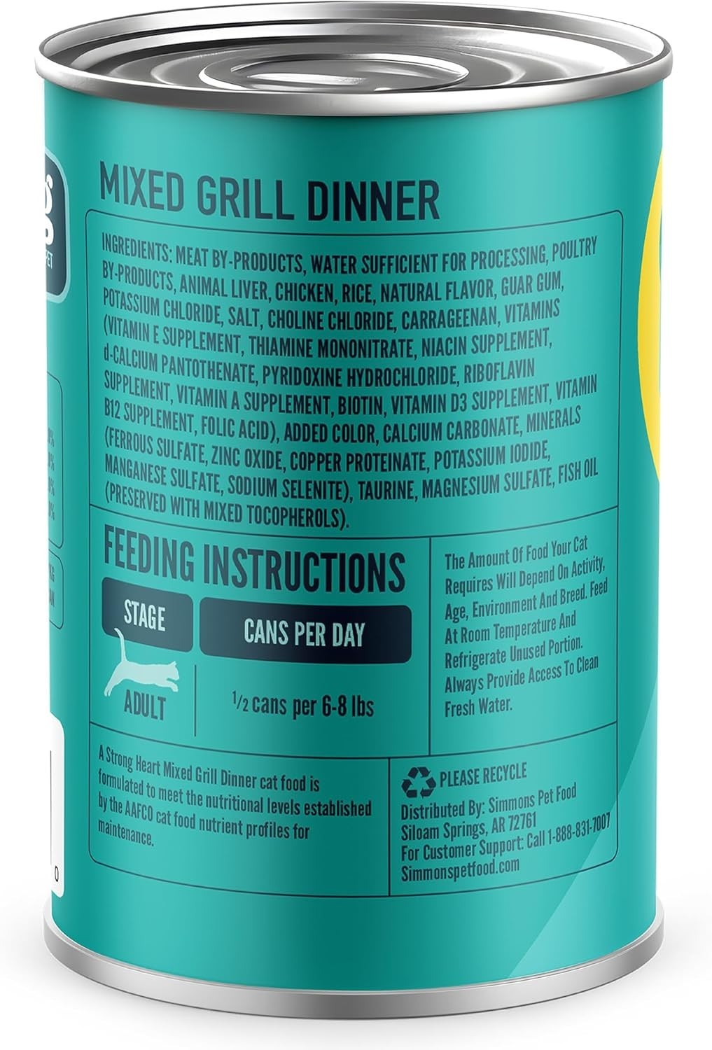 A Strong Heart Canned Wet Cat Food Mixed Grill Dinner 13.2 oz Cans Pack of 12