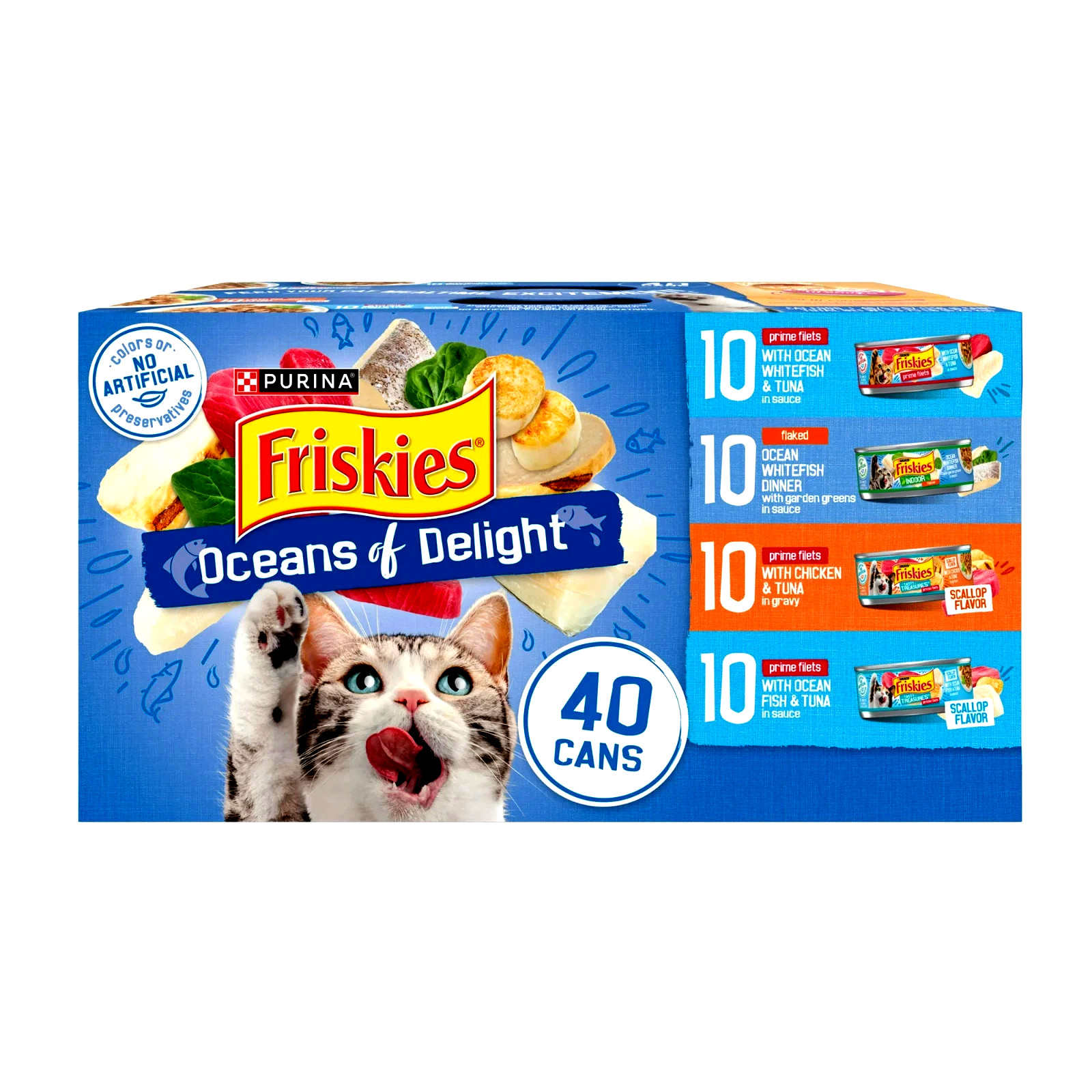 Purina Friskies Wet Cat Food Oceans Delight Variety Pack 5.5oz Cans 40ct