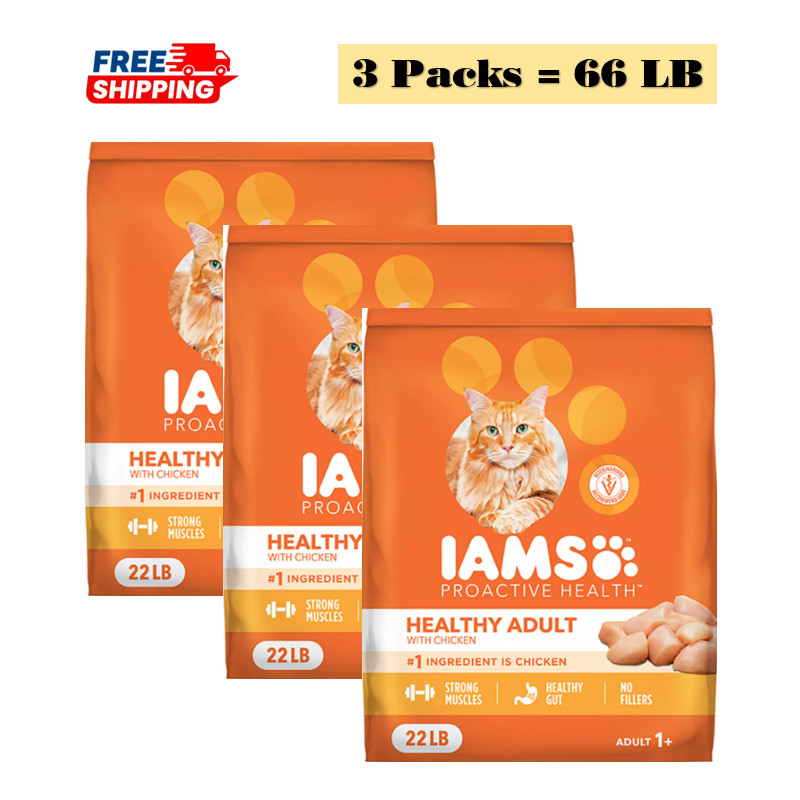 3 Pack, IAMS™ Proactive Health Indoor Adult Dry Cat Food – Healthy Cat, 22 LB
