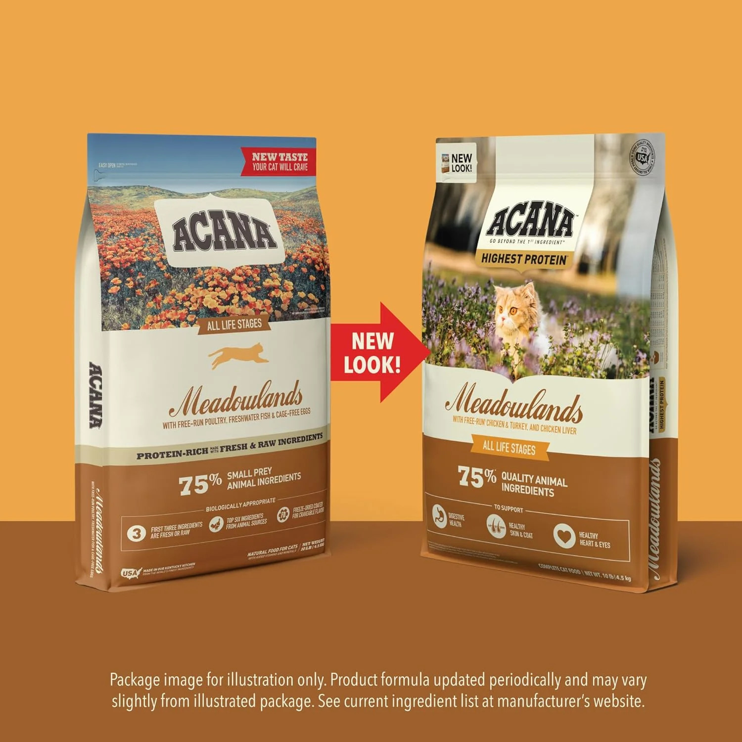 ACANA Grain-free Dry Cat Food Meadowlands Chicken Turkey Fish and Cage-Free Eggs