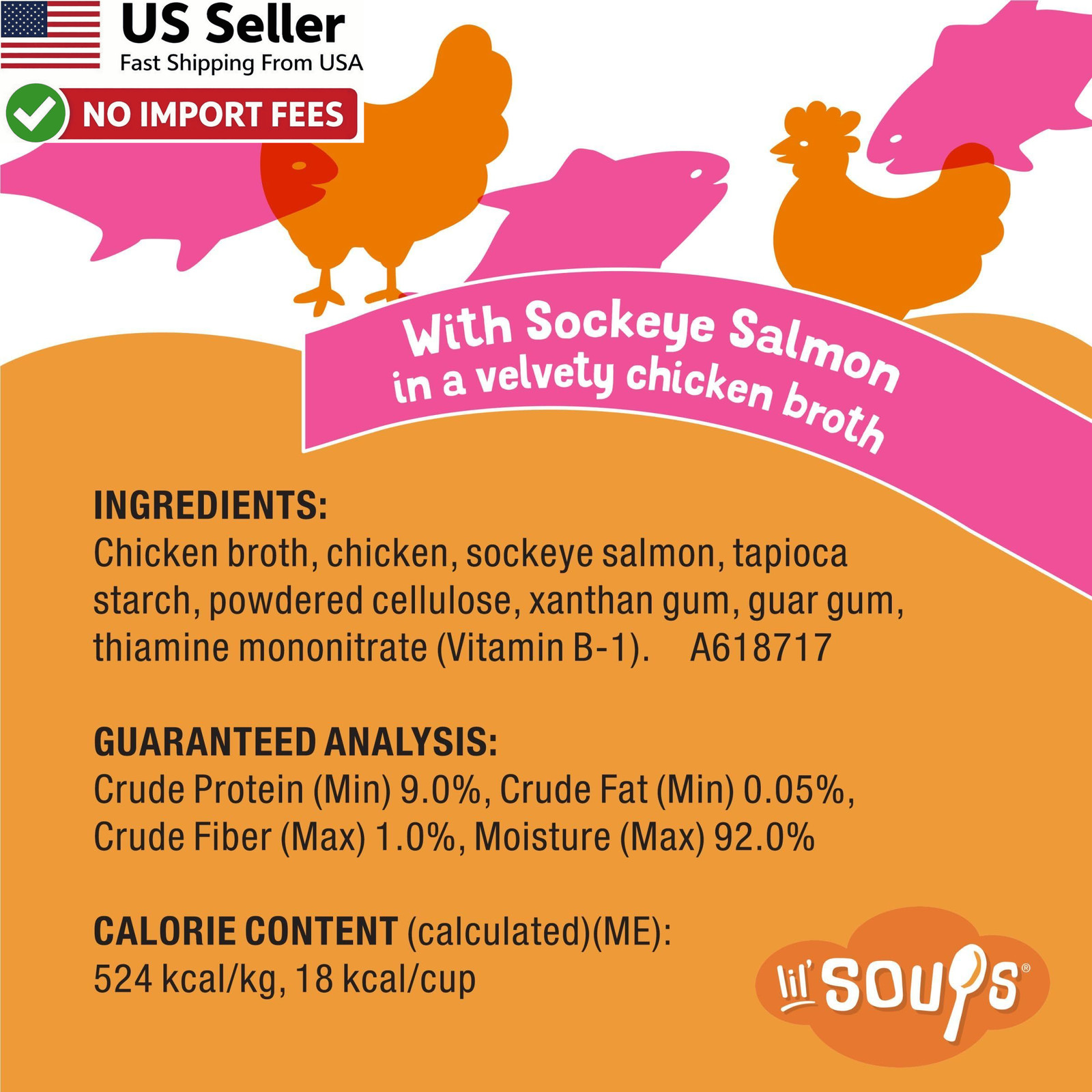 Purina Friskies Lil Soups Salmon Cat Food Topper 1.2 oz Cups 8 Pack FROM USA