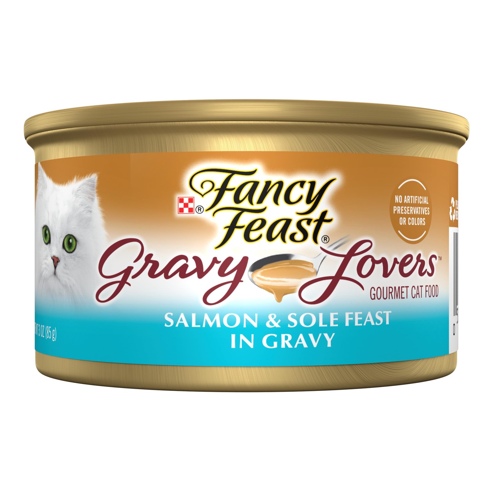 Purina Fancy Feast Gravy Lovers Salmon 3 Ounce (Pack of 24), & Sole