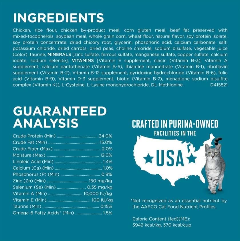 Purina ONE Tender Selects Blend with Real Chicken Formula Dry Cat Food, 22 lb