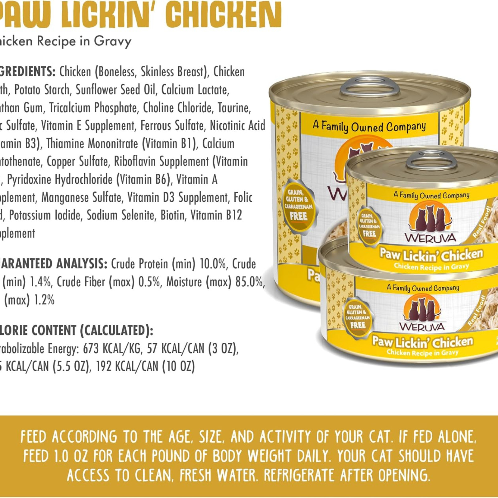 Weruva Classic Paw Lickin Chicken Cat Food 10 oz Cans Pack of 12 Gravy