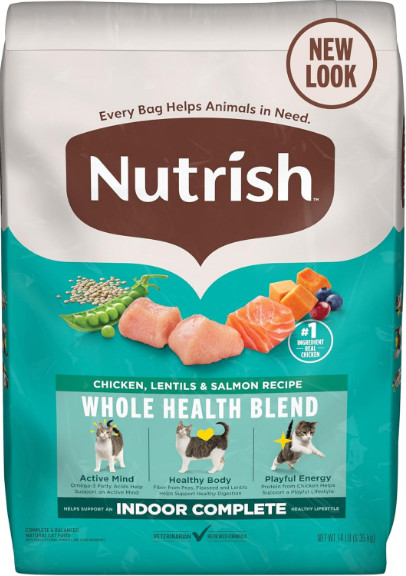 Indoor Complete Chicken, Lentils & Salmon Recipe Dry Cat Food 14 lb. Bag
