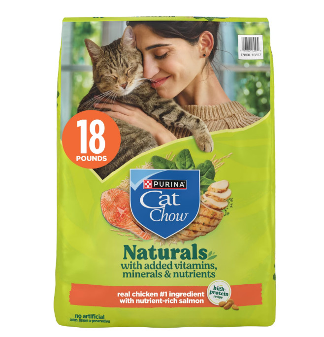 (2 pack) Purina Cat Chow Naturals, Dry Cat Food, Chicken & Salmon, 18 lb Bag