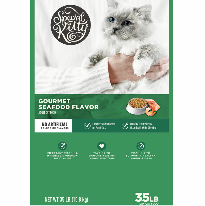 2 Bag Special Kitty Gourmet Formula Seafood Blend Flavor Dry Cat Food, 35 lb Bag