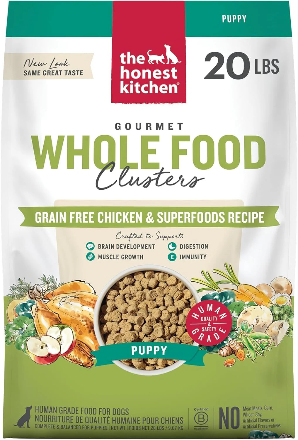 The Honest Kitchen Whole Food Clusters Puppy Grain Free Chicken Dry Dog Food, 20
