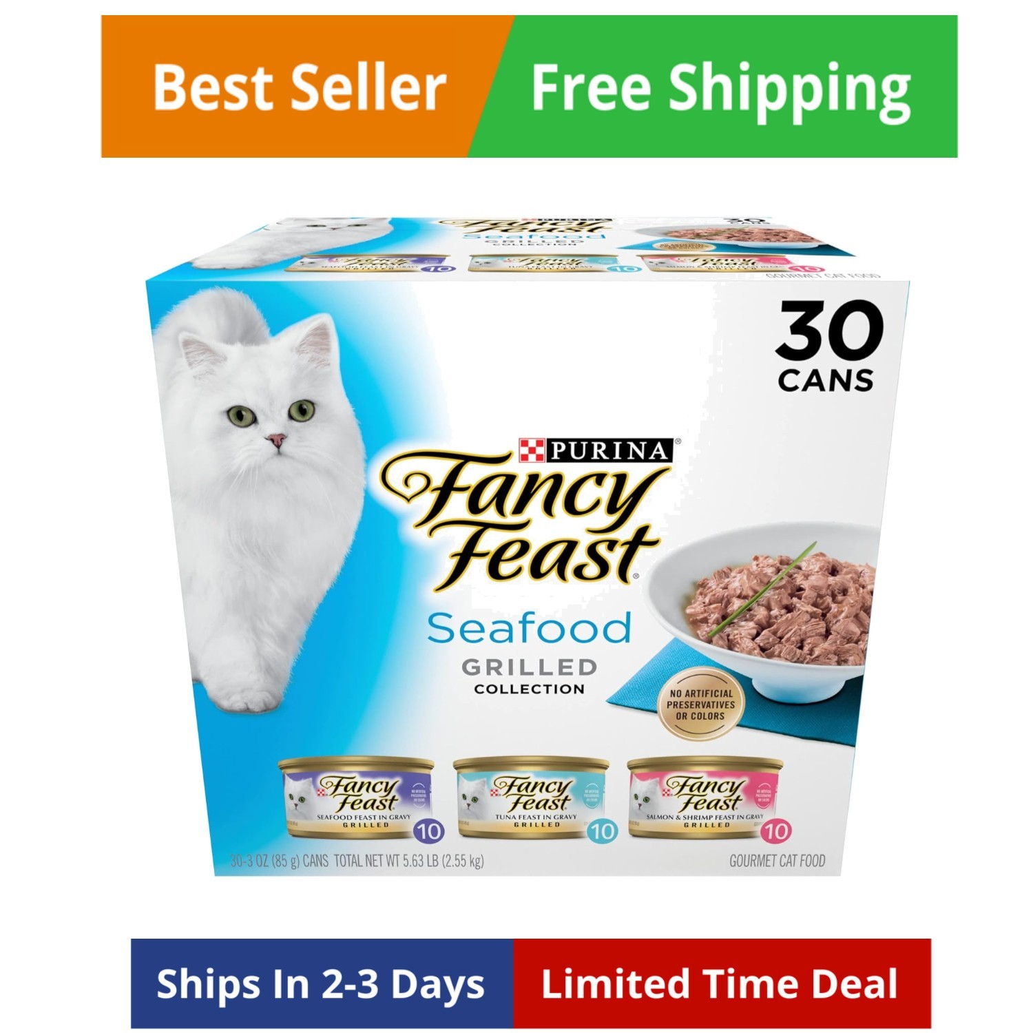 Purina Grilled Wet Cat Food Seafood Collection in Wet Cat Food Variety Pack -…