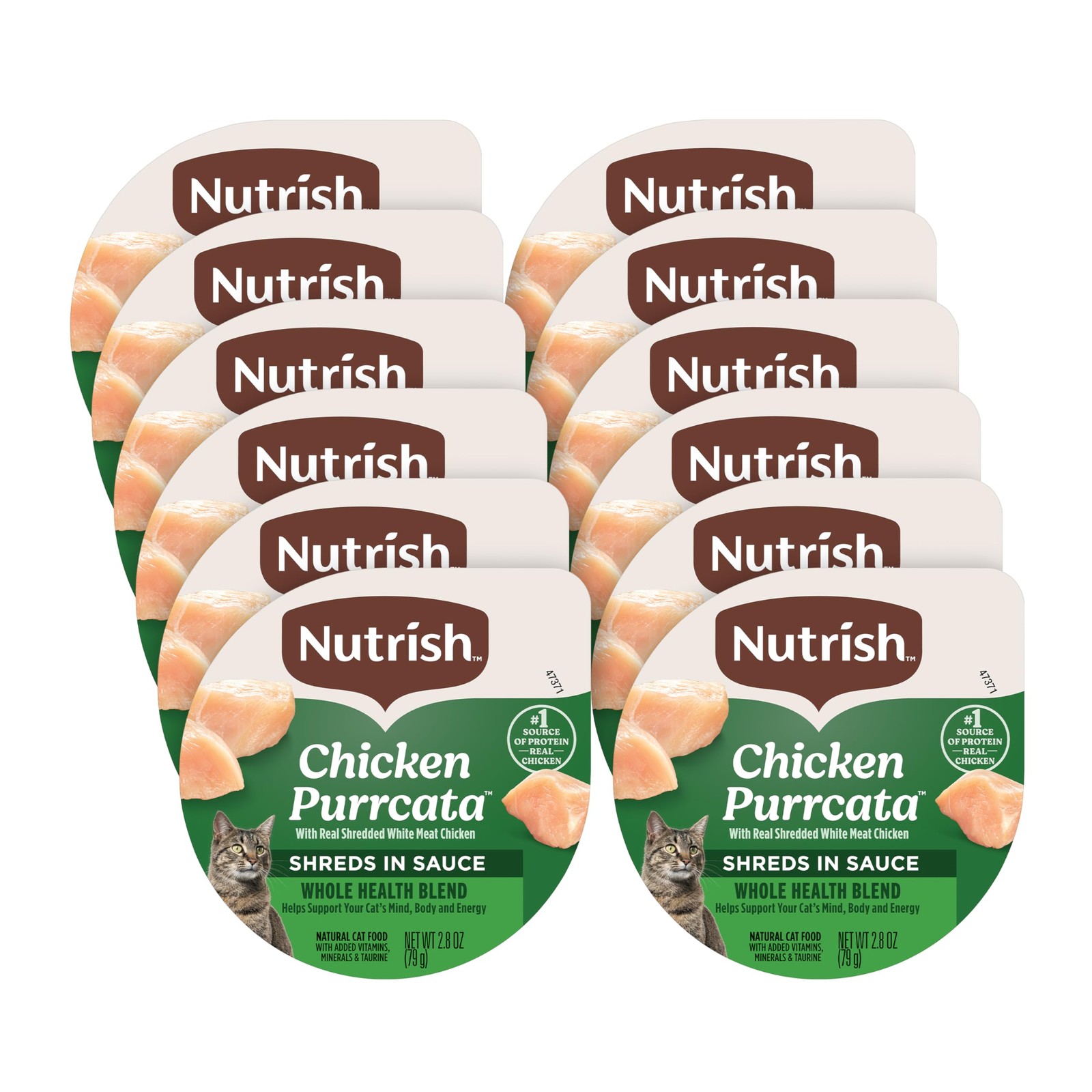 Grain Free Wet Cat Food Chicken Purrcata Whole Health Blend 2.8 oz Cup Pack 12