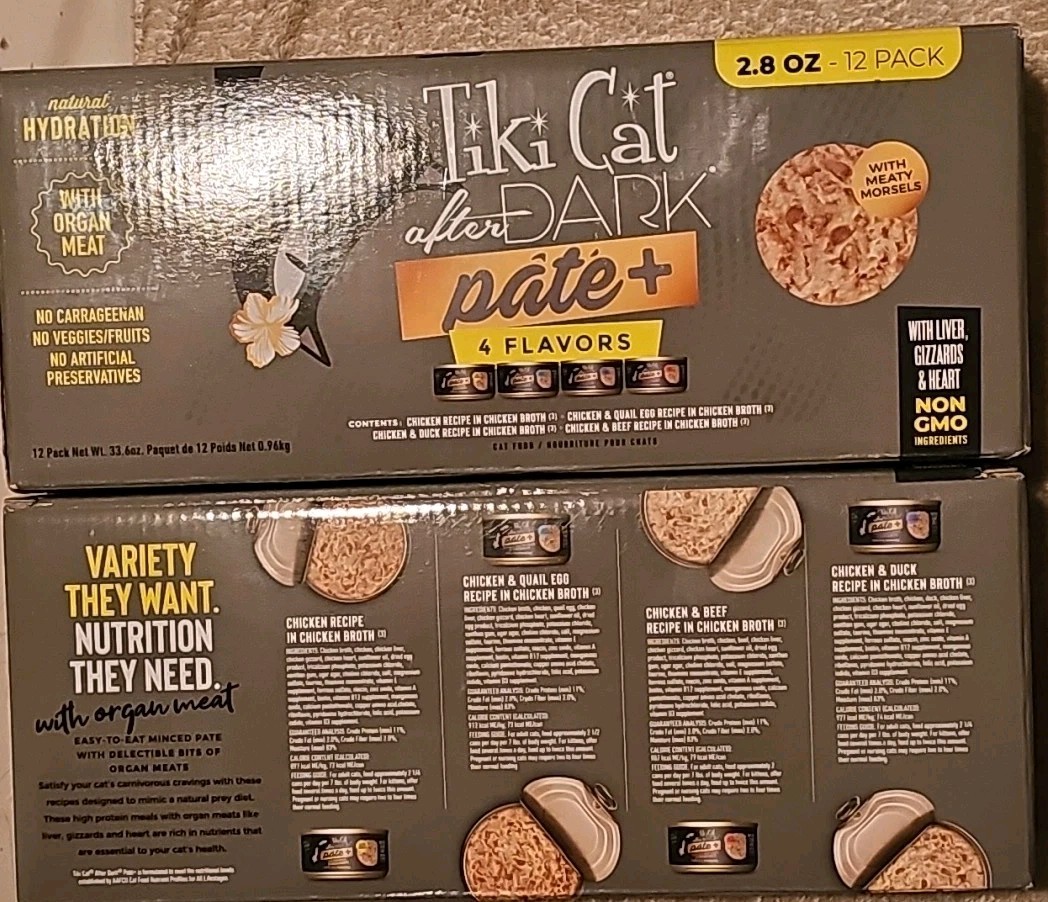Tiki Cat After Dark Pâté+ Variety Pack – 24 2.8 oz Cans) – Grain Free Exp 2/28