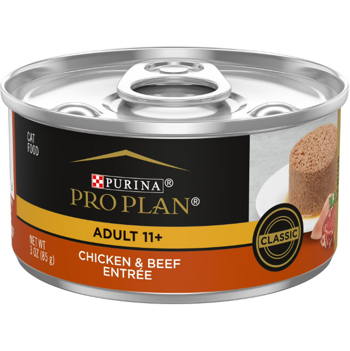 Purina Pro Plan, Chicken Beef, Wet Cat Food, 3 oz Cans, 24 Pack