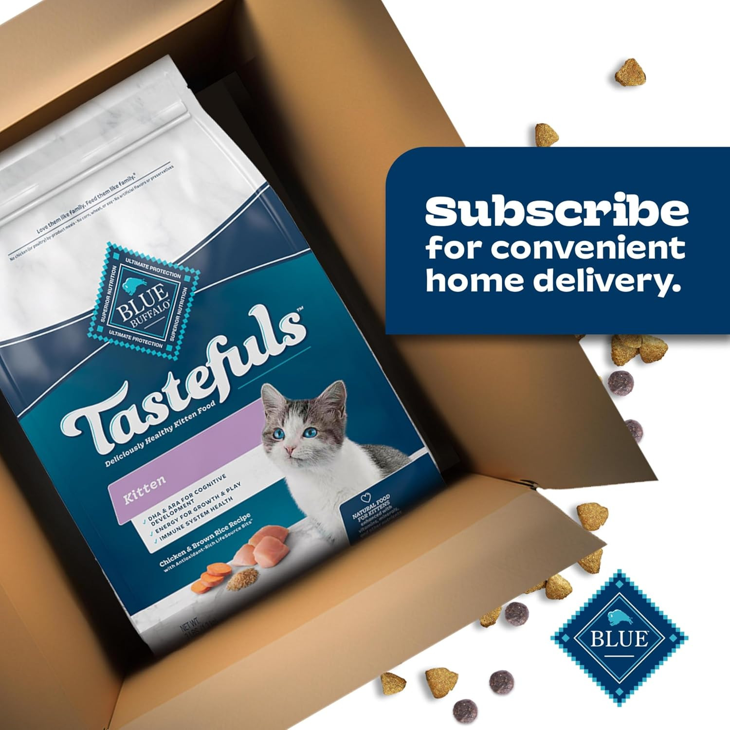 Tastefuls Kitten Food With DHA Dry Cat Food Made in the USA with Natural Ingredi