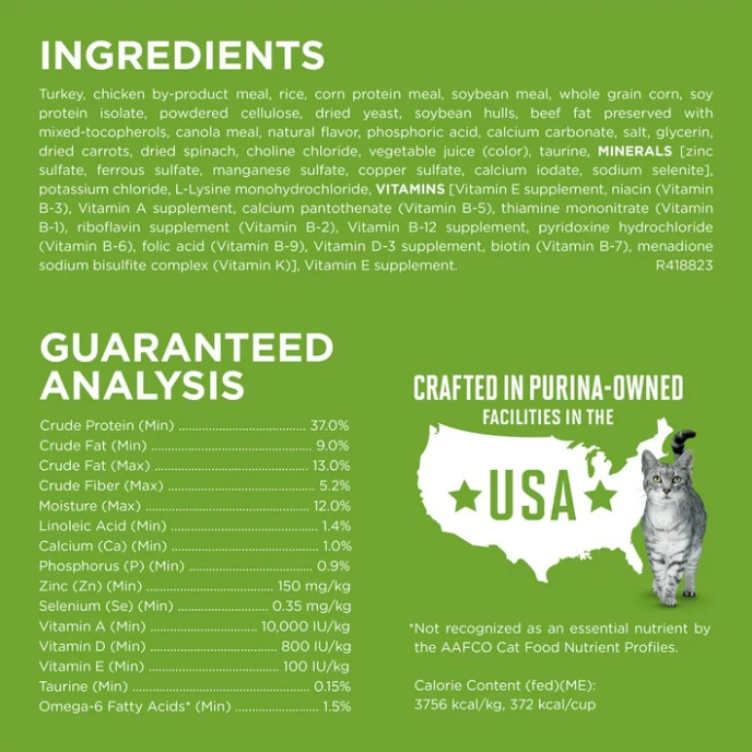 Purina ONE Plus, Indoor Advantage, Dry Cat Food, Turkey, 16 lb Bag