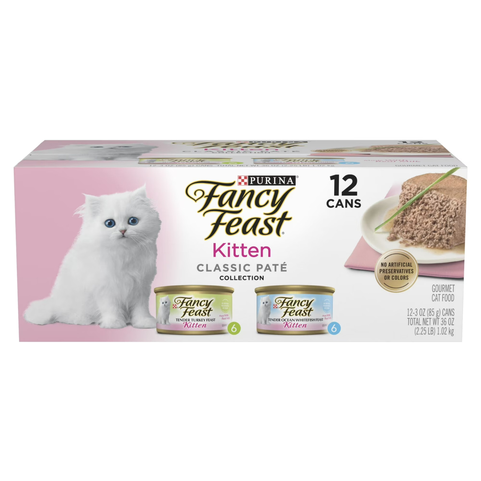 Classic Pate Kitten Wet Cat Food Salmon Primavera 12 Cans Multi-Pack