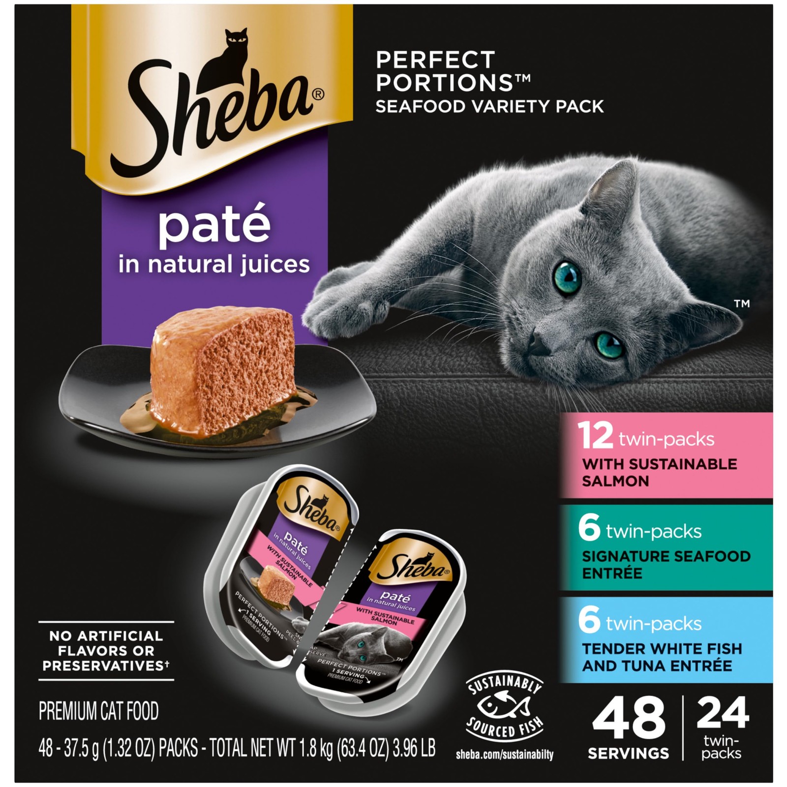 Sheba Perfect Portions Wet Cat Food Pate Sustainable Salmon Signature Seafood