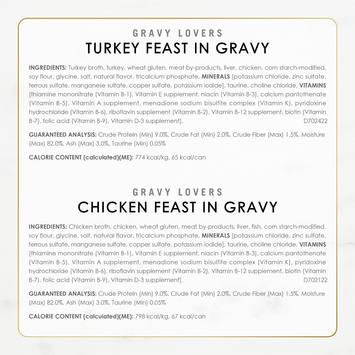 Gravy Lovers Variety Pack Chicken,Turkey &Beef Flavor Wet Cat Food Cans-3oz/30ct