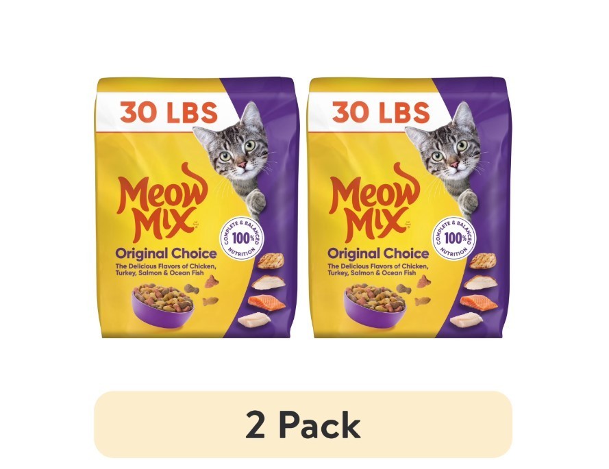 NEW 2 pack Meow Mix Original Choice Dry Cat Food, 30 lb Bag FREESHIPPING
