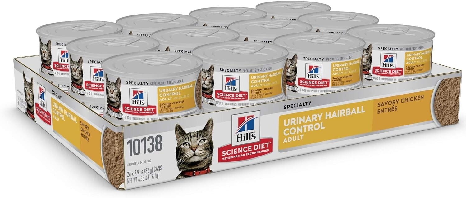 Hill’s Science Diet Wet Cat Food, Adult, Urinary & Hairball Control, Savory C…