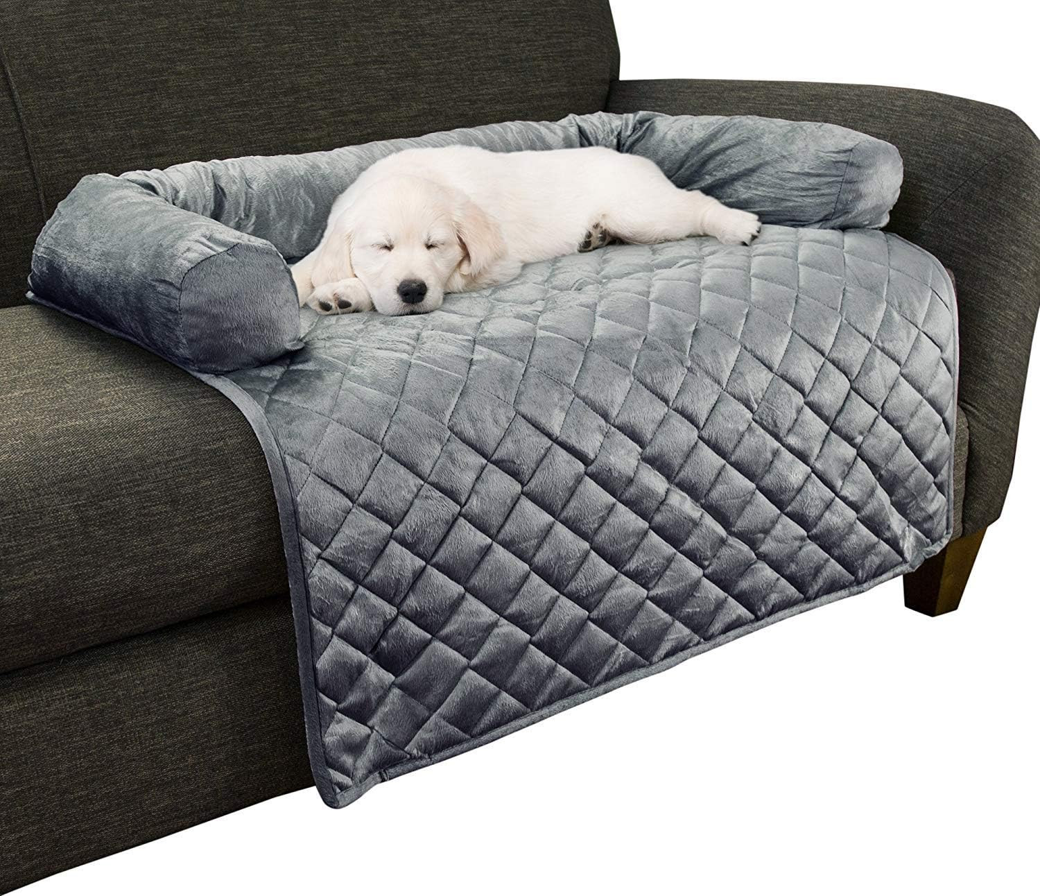 Couch Cover for Dogs – 35X35 Pet Furniture Protector with Memory Foam Neck Bolst
